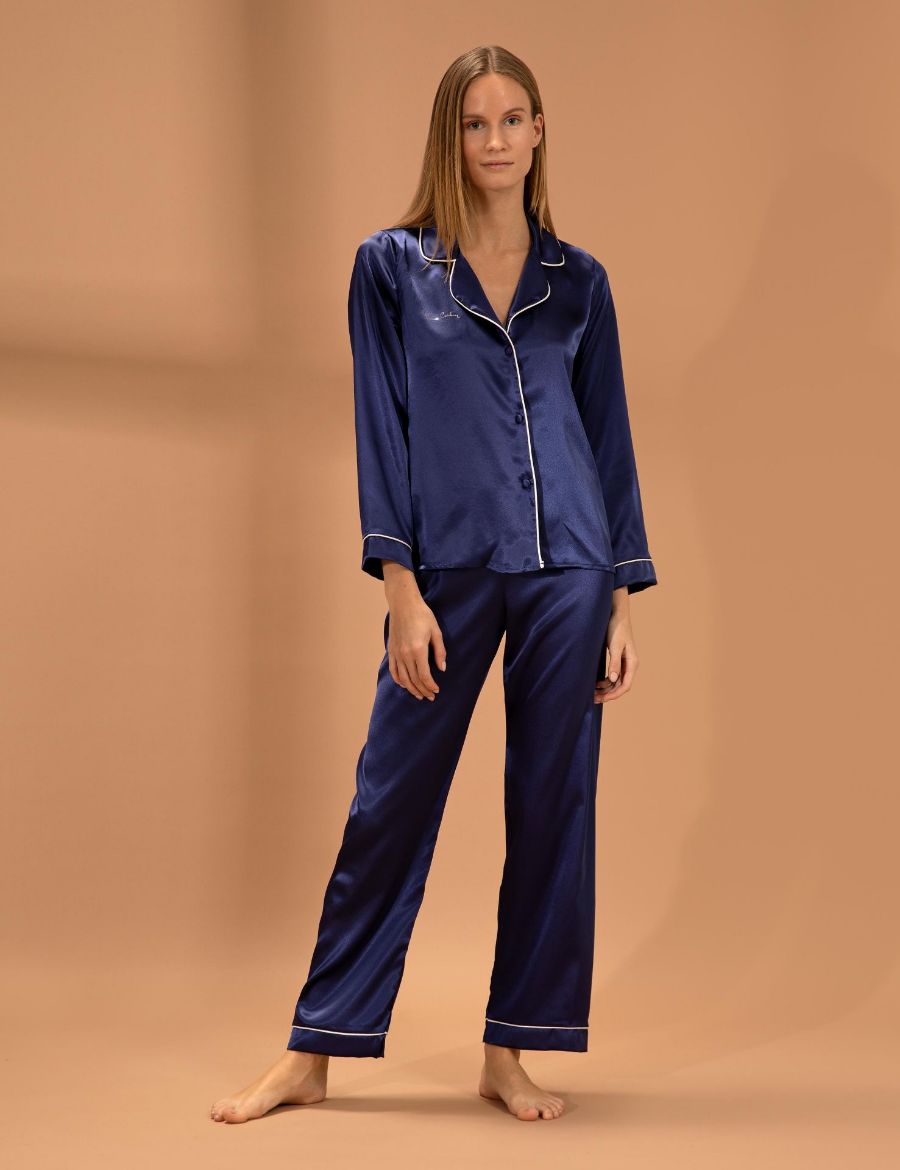 Pierre Cardin Gömlek Pijama Takımı PC7717 Lacivert resmi