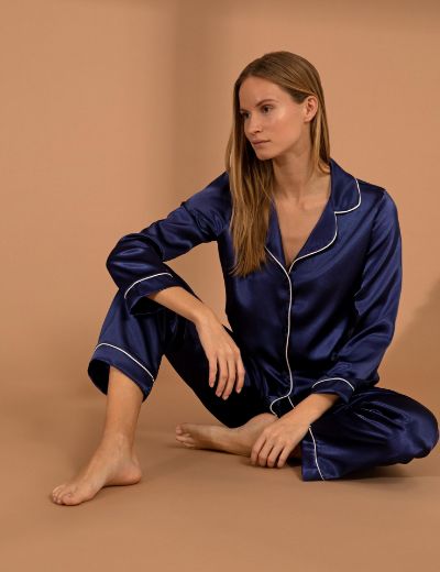 Pierre Cardin Gömlek Pijama Takımı PC7717 Lacivert resmi