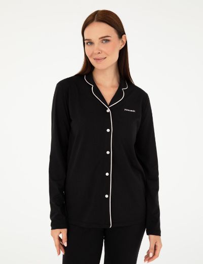 Pierre Cardin Gömlek Pijama Takımı PC7717 Siyah resmi