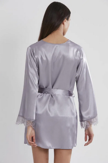 Pierre Cardin Saten Dantelli 3'lü Sabahlık Takım 2490 Royal resmi