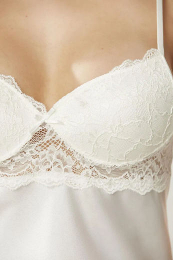 Pierre Cardin Saten Dantelli Şort Babydoll Takım 415 İnci resmi