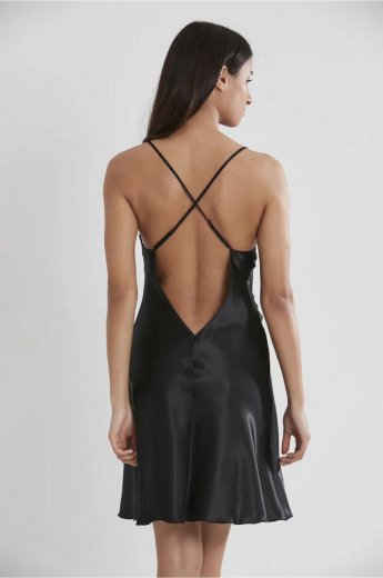 Pierre Cardin Saten Dantelli Kadın Gecelik ve Sabahlık Takımı 4025 Siyah resmi