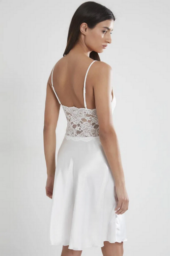 Pierre Cardin Saten Dantelli Kadın Gecelik ve Sabahlık Takımı 4265 Ekru resmi