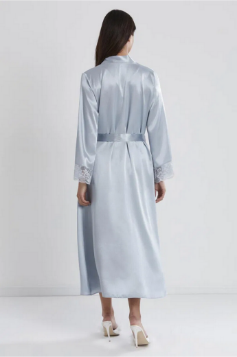 Pierre Cardin Saten Dantelli Kadın Gecelik ve Sabahlık Takımı 4370 Mist resmi