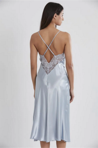 Pierre Cardin Saten Dantelli Kadın Gecelik ve Sabahlık Takımı 4370 Mist resmi