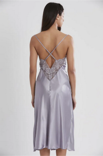 Pierre Cardin Saten Dantelli Kadın Gecelik ve Sabahlık Takımı 4370 Royal resmi