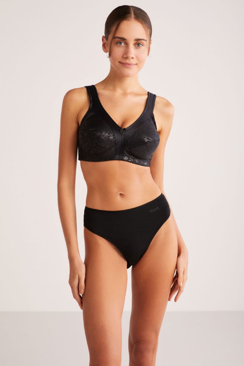 Kom Carmina Baskılı Toparlayıcı Sütyen Siyah resmi