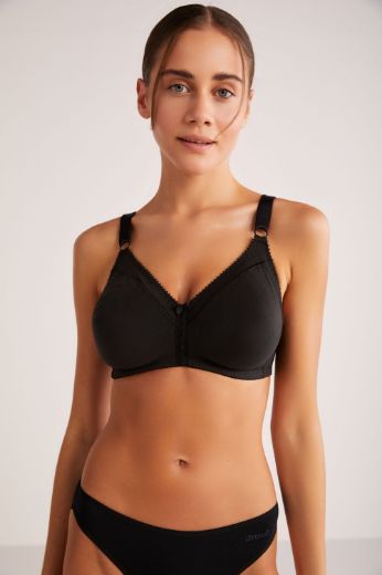 Kom Carol Pamuklu Balensiz Sutyen Siyah resmi