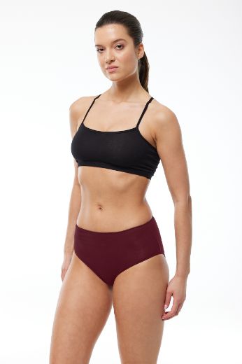 Malabadi 2'li Paket Modal Yüksek Bel Slip Külot 1955  Bordo resmi