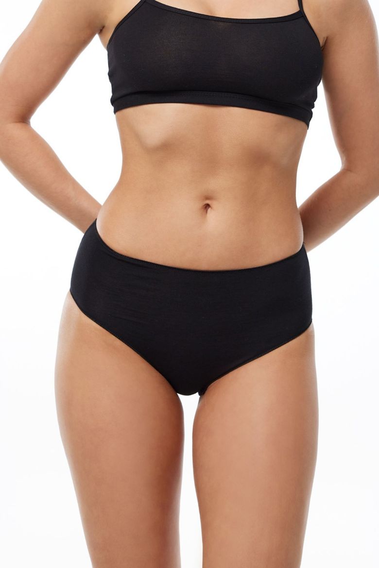 Malabadi 2'li Paket Modal Yüksek Bel Slip Külot 1955  Siyah resmi