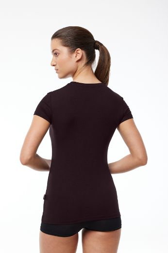 Malabadi Yuvarlak Yaka Kısa Kollu Modal Body 191 Kahverengi resmi