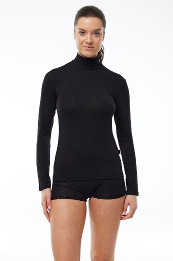 Malabadi Uzun Kollu Yarım Balıkçı Yaka Modal Body 180 Siyah resmi