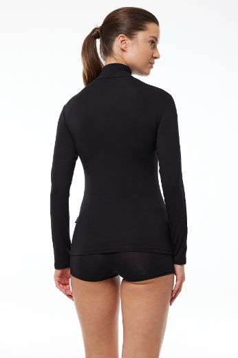 Malabadi Uzun Kollu Yarım Balıkçı Yaka Modal Body 180 Siyah resmi