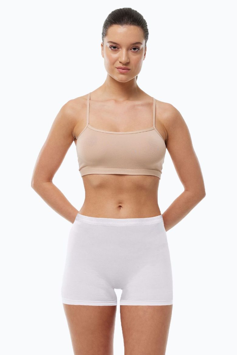 Malabadi Kadın İz Yapmayan Modal Yüksek Bel Boxer 108 Beyaz resmi