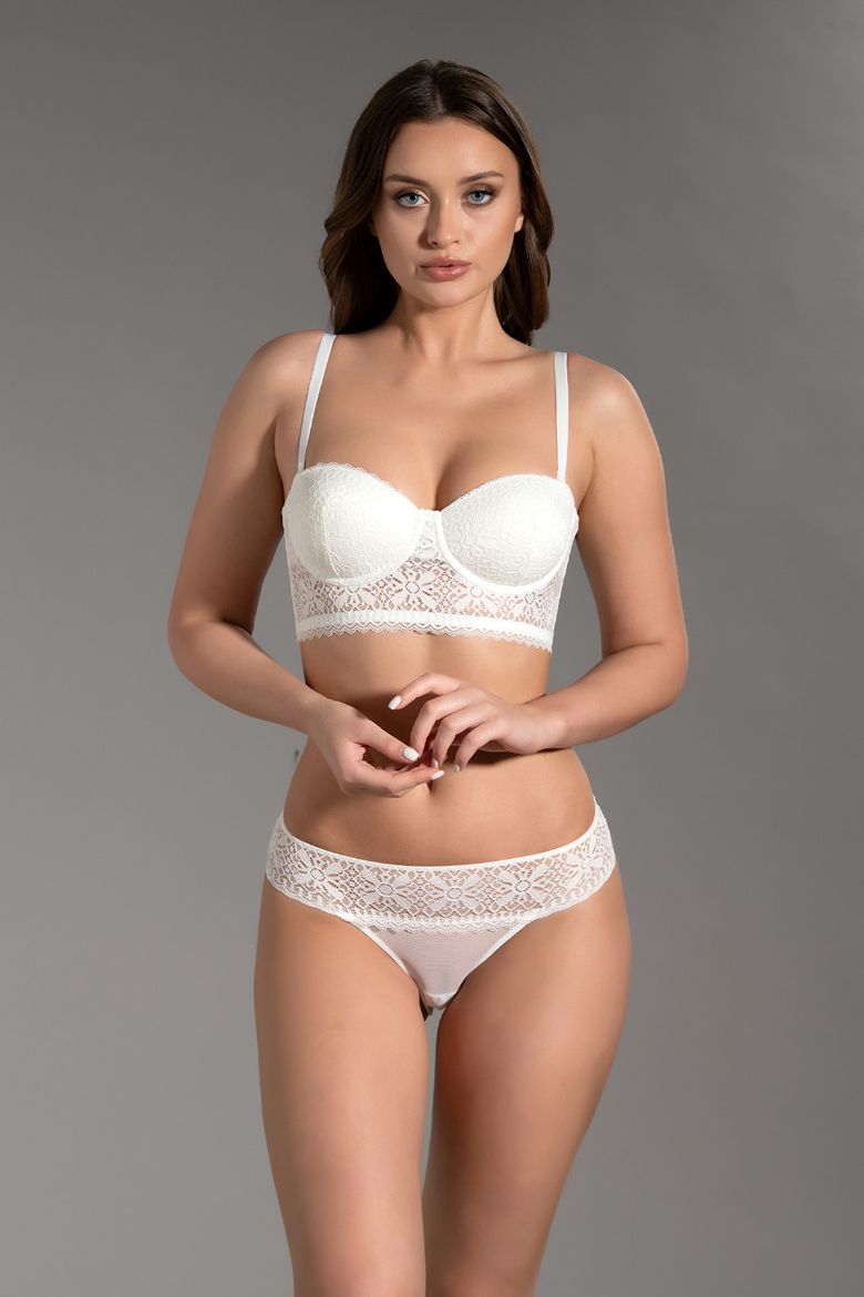 New Bra Desteksiz Sütyen Külot Takım 4007 Beyaz resmi