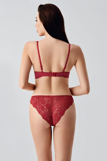 New Bra Desteksiz Sütyen Külot Takım 4156 Bordo resmi