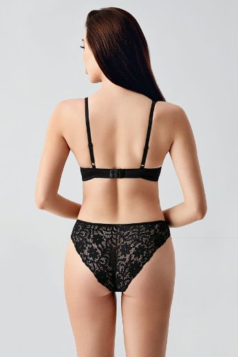 New Bra Desteksiz Sütyen Külot Takım 4156 Siyah resmi