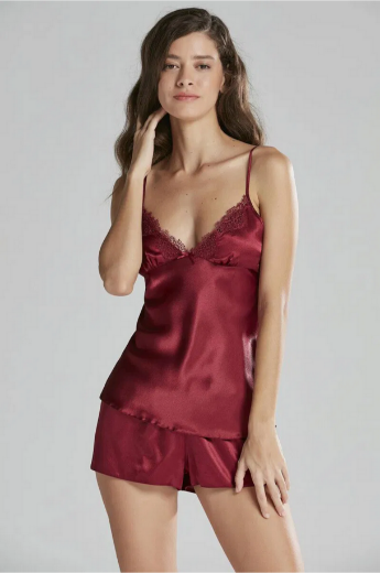 Pierre Cardin Saten Altılı Gelin Çeyiz Seti 6965 Bordo resmi