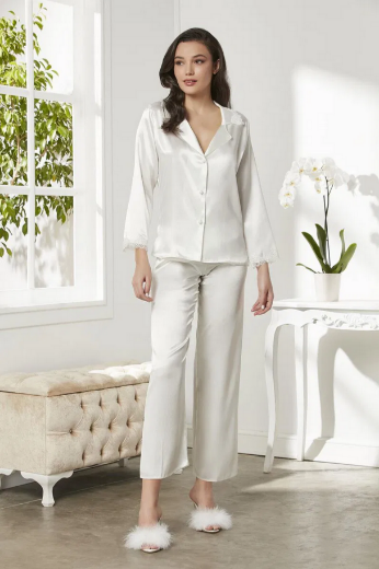 Pierre Cardin Saten Altılı Gelin Çeyiz Seti 6965 Ekru resmi