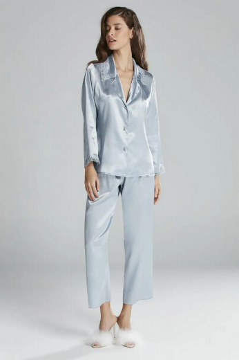 Pierre Cardin Saten Altılı Gelin Çeyiz Seti 6965 Mist resmi