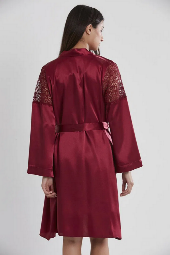 Pierre Cardin Saten Altılı Gelin Çeyiz Seti 6955 Bordo resmi