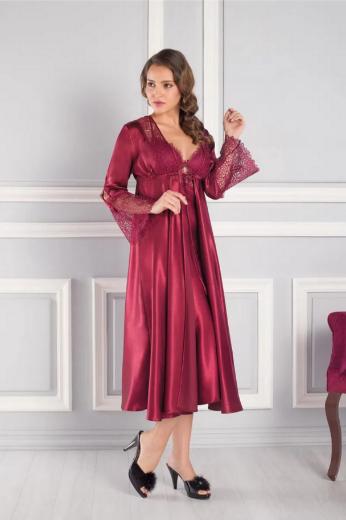 Pierre Cardin Saten Altılı Gelin Çeyiz Seti 6620 Bordo resmi