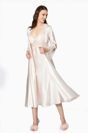 Pierre Cardin Saten Altılı Gelin Çeyiz Seti 6620 İnci resmi