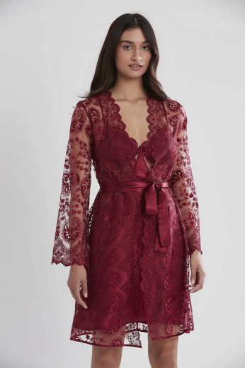 Pierre Cardin Saten Altılı Gelin Çeyiz Seti 6225 Bordo resmi