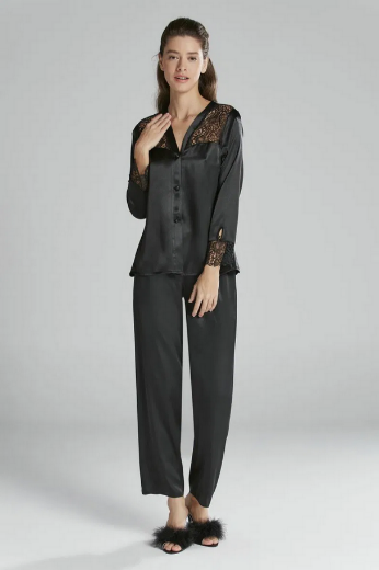 Pierre Cardin Saten Altılı Gelin Çeyiz Seti 6625 Siyah resmi