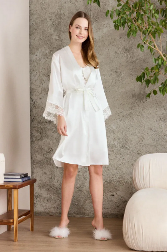 Pierre Cardin Saten Altılı Gelin Çeyiz Seti 6040 Ekru resmi