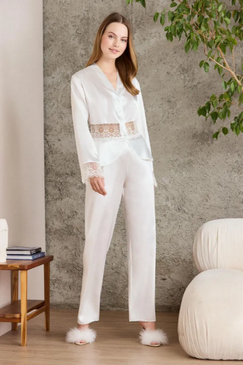 Pierre Cardin Saten Altılı Gelin Çeyiz Seti 6040 Ekru resmi