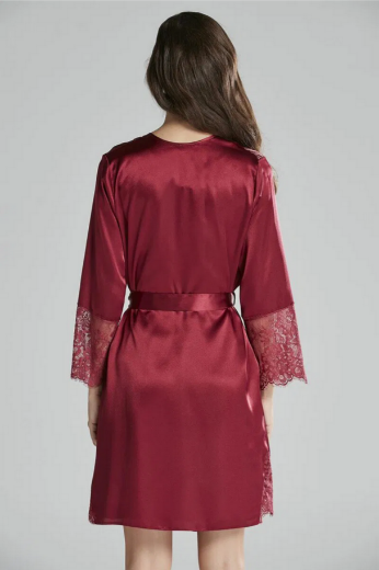 Pierre Cardin Saten Altılı Gelin Çeyiz Seti 6015 Bordo resmi