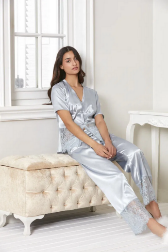 Pierre Cardin Saten Altılı Gelin Çeyiz Seti 6015 Mist resmi