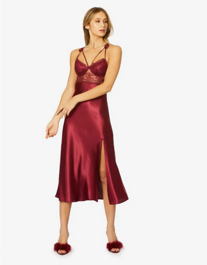 Pierre Cardin Saten Altılı Gelin Çeyiz Seti 6025 Bordo resmi