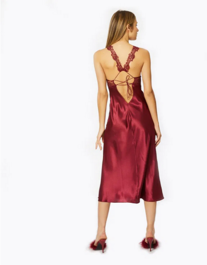 Pierre Cardin Saten Altılı Gelin Çeyiz Seti 6025 Bordo resmi