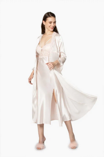 Pierre Cardin Saten Altılı Gelin Çeyiz Seti 6025 İnci resmi