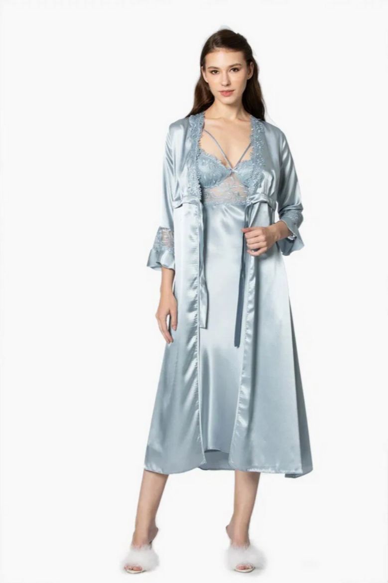 Pierre Cardin Saten Altılı Gelin Çeyiz Seti 6025 Mist resmi