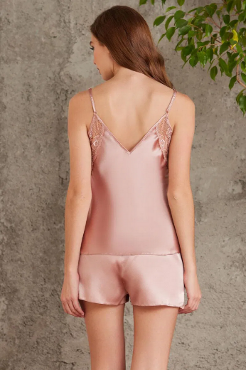 Pierre Cardin Saten Dörtlü Gelin Çeyiz Seti 7085 Brandy resmi