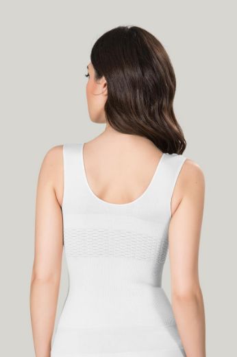 Miss Fit Kalın Askılı Korsajlı Atlet 1644 Beyaz resmi