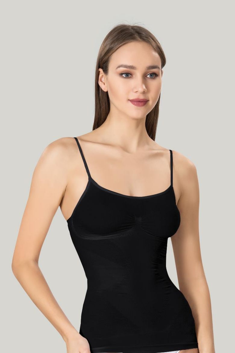 Miss Fit Parlak Korsajlı Atlet 16888 Siyah resmi