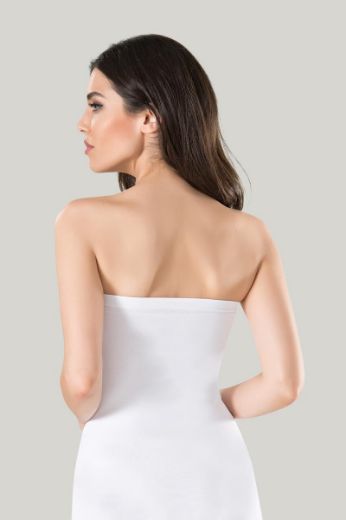 Miss Fit  Büzgülü Straplez 11040 Beyaz resmi