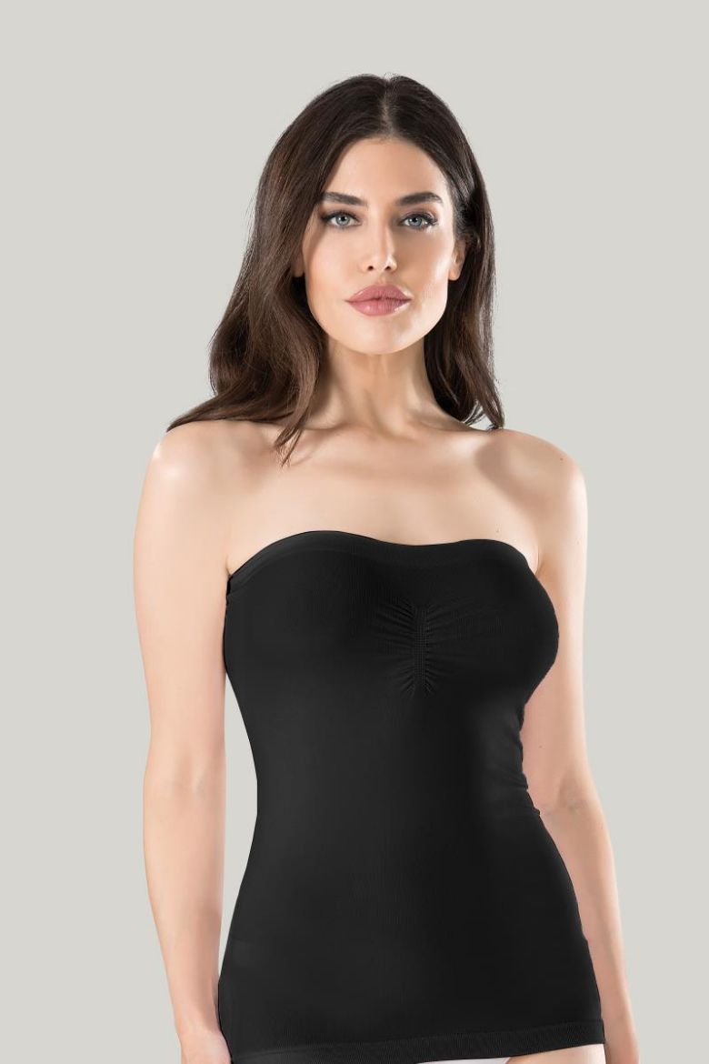 Miss Fit  Büzgülü Straplez 11040 Siyah resmi