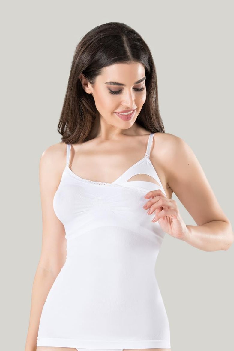 Miss Fit V Yaka Emzirme Atleti 16196 Beyaz resmi