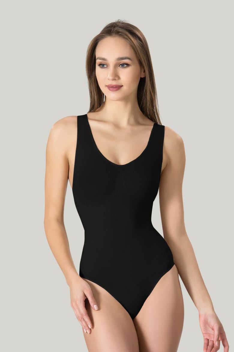 Miss Fit  Kalın Askılı Korse Body 1904 Siyah resmi