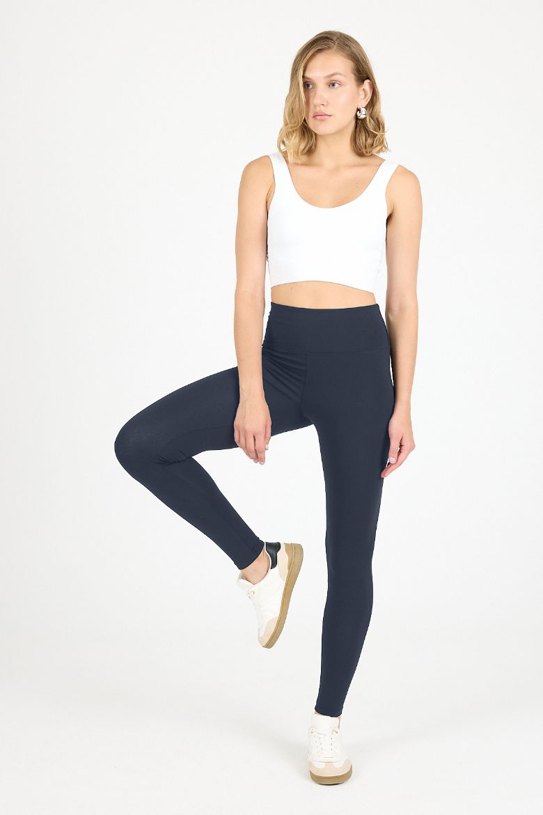 Malabadi Penye Modal Yüksek Bel Spor Tayt 1905 Füme resmi