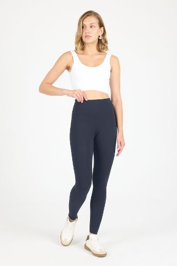 Malabadi Penye Modal Yüksek Bel Spor Tayt 1905 Füme resmi