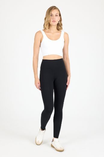 Malabadi Penye Modal Yüksek Bel Spor Tayt 1905 Siyah resmi