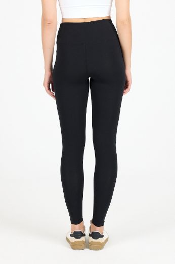 Malabadi Penye Modal Yüksek Bel Spor Tayt 1905 Siyah resmi