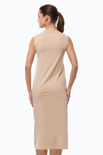 Malabadi Uzun Kolsuz Elbise Astarı Modal Kombinezon 1049 Ten resmi