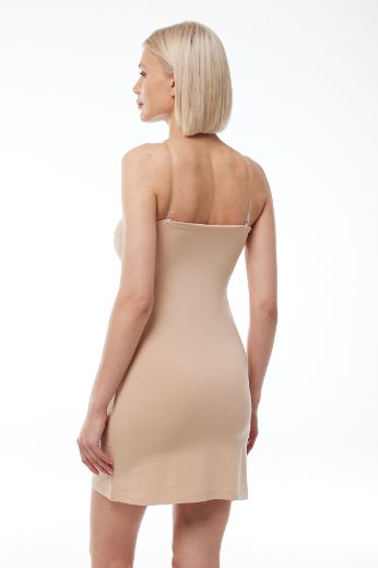 Malabadi Straplez Dar Elbise Astarı Modal Kombinezon 197 Ten resmi